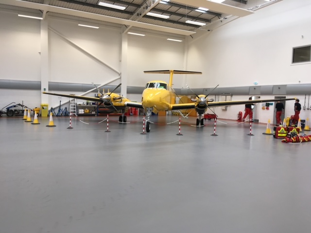 Aeroplane in hangar